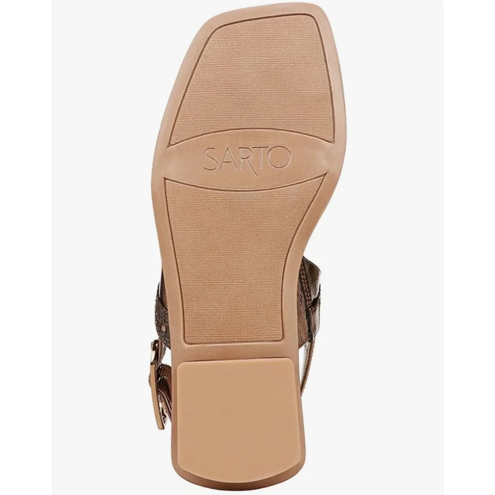 Franco Sarto Women's Classic Flat Sandal Brown Raffia SZ 8 M
